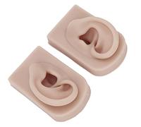 Eminchu Modèle D'oreille Flexible et Réutilisable en Silicone pour L'enseignement de L'acupuncture et la Formation de beauté avec Accessoire de Perçage D'oreille Portable pour les Novices, 2 Pièces
