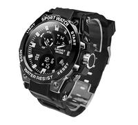 Eminchu Montre à Quartz électronique pour Hommes, avec Lumière Lumineuse, Affichage Numérique Multifonction, pour étudiants, Sports de Plein Air, Plastique