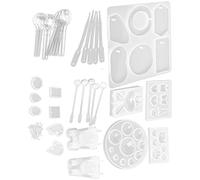 Eminchu Moule en Silicone pour Moulage de Bijoux, Moule de Fabrication de Pendentifs de Bijoux Artisanaux, Ensemble d'outils Compte-gouttes avec Haute Transparence Flexible et Durable, Idéal pour