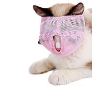 Eminchu Muselières Réglables pour Chat pour Un Toilettage Calme et Sûr, Respirante pour Chats et Chatons, Tour de Tête de 18 à 23 Cm (Pink)