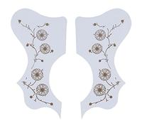 Eminchu Pack de Protection pour Médiator de Guitare Acoustique, Magnifique Ensemble de Protection Décoratif, contre les Rayures pour Guitare, 2 Unités de en Plastique (WHITE)