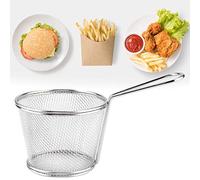Eminchu Panier à Frites en Acier Inoxydable, Passoire Robuste pour la Friture, Parfait pour le Restaurant et la Maison, Argent 1 Pièce