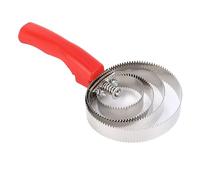 Eminchu Peigne à Curry pour Chevaux, Brosse Double Face en Acier Inoxydable avec Poignée Souple pour Le Toilettage, 4 Anneaux, Soins équins
