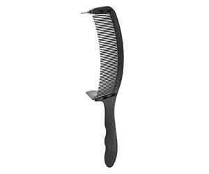 Eminchu Peigne de Barbier incurvé en Forme D'arc, Outil de Coupe Professionnel pour Salon de Coiffure, Utilisation en Matériau ABS, 1 X Peigne, 6 X étrier de de Guidage (BLACK)