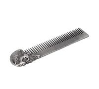 Eminchu Peigne de Poche Portable en Métal Double Face à Motif de Crâne, Peigne à Cheveux à L'huile, Empêche l'électricité Statique et Peut être utilisé en Toute sécurité pour le Mari, en Alliage de