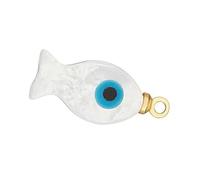 Eminchu Pendentif Poisson en Coquillage Naturel, Thème Océan, for Plage | Conception du mauvais œil, artisanat raffiné, polyvalent pour boucles d\'oreilles, colliers, porte-clés, léger