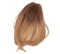 Eminchu Perruque Droite avec Reflets Progressifs de Couleurs Mélangées pour un Usage Quotidien, Perruque Bob Femme Longueur épaule, Fibre Synthétique Douce au Toucher, 1 Pièce