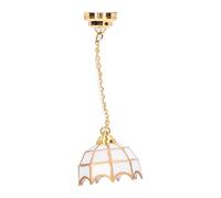 Eminchu Plafonnier LED Miniature pour Maison de Poupée 1:12, Décoration de Maison de Poupée Blanche en Métal simulé pour Chambre à Coucher, Cuisine, Salon Métal/Blanc/env. 2,7 Cm/1, Pouces