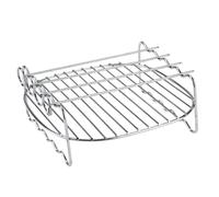 Eminchu Plaque de Cuisson Brochettes Double Couche pour Friteuse à Air, Haute qualité, Sûre, Durable, Pratique pour Barbecue en Plein Air en Acier Inoxydable