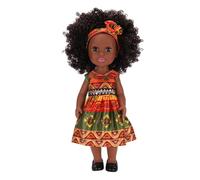 Eminchu Poupée Noire de 14 Pouces, Poupée Mannequin avec Vêtements Interchangeables et Cheveux Afro, Matière Plastique Souple pour Les Jeux des Enfants et la Représentation