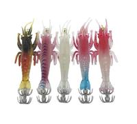 Eminchu Shrimp Squid Hook Lure, Luminous PVC Bait (5PCS)