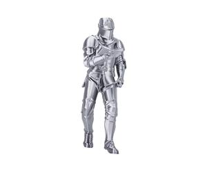 Eminchu Statue Lecture Chevalier Médiéval pour Bibliothèque, Charme | Placage D'armure détaillé et Finition Argentée, Figurine de Chevalier en PLA Fabriquée à la Main pour les Amateurs de