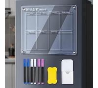 Eminchu Tableau de Planification Mensuel Magnétique en Acrylique Transparent pour Calendrier de Réfrigérateur 15,7 X 11,8 Pouces, Calendrier Effaçable à Sec Facile à Effacer pour le Bureau à