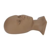 Eminchu Tête de Mannequin de Cils en Silicone, Modèle pour la Pratique du Maquillage, avec Yeux Remplaçables, 28 X 14 X 10 Cm (Paupière unique couleur café type B + 1 paire)