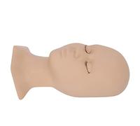 Eminchu Tête de Mannequin de Cils en Silicone, Modèle pour la Pratique du Maquillage, avec Yeux Remplaçables, 28 X 14 X 10 Cm (Couleur de peau d'un seul œil type B + 1 paire)