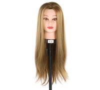 Eminchu Tête de Mannequin de Cosmétologie 25,6 Pouces pour éTudiants en Esthétique et Apprentis Coiffeurs Supporte Coupe Bouclage Coloration Tissage Fibre Résistante à la Chaleur