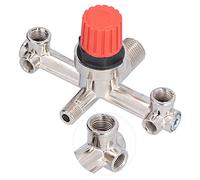 Eminchu Tube de Commutation de Compresseur d'air, Vanne à Double Sortie, Raccord Métallique de Haute Précision avec Connexion Filetée, Idéal pour Compresseur à Piston