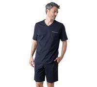 Eminence - Pyjama Court Homme Business- Jersey 100% Coton Longue Durée - T-Shirt Manches Courtes Col V + Short 2 Poches - Label Oeko-TEX® Standard 100