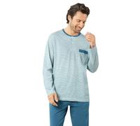 Eminence - Pyjama Long Homme Casual- Jersey 100% Coton Longue Durée - T-Shirt Manches Longues Col T + Pantalon 2 Poches - Label Oeko-TEX® Standard 100