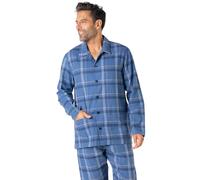 Eminence - Pyjama Long Homme Flanelle- 100% Coton Flanelle - Veste Boutonnée Col Chemise, Manches Longues + Pantalon - Label Oeko-TEX® Standard 100