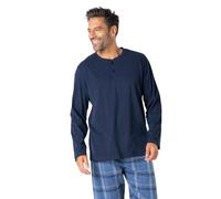 Eminence - Pyjama Long Homme Flanelle- Jersey 100% Coton Haut et Flanelle Bas - T-Shirt Col T, Manches Longues + Pantalon - Label Oeko-TEX® Standard 100