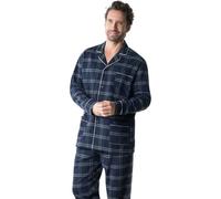 Eminence - Pyjama Long Ouvert Homme Flanelle Taille : 7/3XL - Couleur : Kaki-Tartan