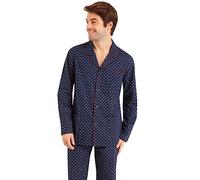 Eminence - Pyjama Long Ouvert Homme Popeline - Taille : 3/M - Couleur : Imprimé Feuilles-Imprimé Feuilles