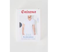 Eminence - T-Shirt Col V pour Homme - Côte Fine 100% Coton Peigné - Sans Couture Côté - Invisible Sous Chemise - Label OEKO-TEX® Standard 100