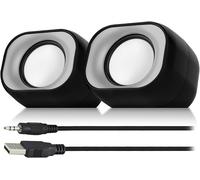 Eminent EM3513 Enceintes PC pour PC et Ordinateur Portable, 2.0 stéréo, Alimentation USB, compactes et Peu encombrantes sur Le Bureau - Noir
