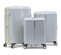 Eminent Finno Set Valises 3 Pièces, Extensible, Rigide, 4 Roues, Légère, Serrure TSA, Cabine Moyenne Grande, Trolley Voyage Avion Vacances Gris