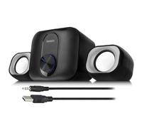 Eminent Haut-Parleur PC avec Caisson de Basses 2.1 système de Son pour PC et Ordinateur Portable, Alimentation USB, Compact et Peu encombrant au Bureau - EM3515