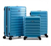 Eminent Voyager Set Valises 3 Pièces, Extensible, Rigide, 4 roulettes, Légère, Serrure TSA, Cabine Moyenne Grande, Trolley Voyage Avion Turquoise