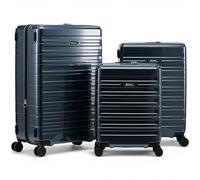 Eminent Voyager Set Valises 3 Pièces, Extensible, Rigide, 4 roulettes, Légère, Serrure TSA, Cabine Moyenne Grande, Trolley Voyage Avion Gris