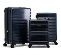 Eminent Voyager Set Valises 3 Pièces, Extensible, Rigide, 4 roulettes, Légère, Serrure TSA, Cabine Moyenne Grande, Trolley Voyage Avion Noir