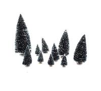 Eminza Lot de 10 sapins Verts Enneigés pour Village de Noël