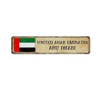 Émirats arabes unis Abu' Dhabi - 10,2 x 45,7 cm - Panneau en métal personnalisé pour dortoir - Décoration d'intérieur - Plaque en métal en aluminium - Souvenir de pays national - Plaque en étain pour