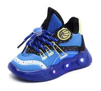 Emisünde Chaussures de basket-ball for garçons et filles - sneakers lumineuses à LED, chaussures clignotantes, chaussures for enfants avec lumière - doublure en maille respirante(Bleu,28 EU)