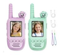 eMjollRay Talkies-Walkies Vidéo pour Enfants avec Caméra Pivotante à 180° Talkies-Walkies Charge USB-C Changeur de Voix Talkie-walkie pour Le Camping, Les Voyages, la Randonnée, Cadeau pour Enfants