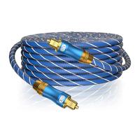 EMK Câble audio numérique optique Toslink SPDIF mâle vers mâle pour home cinéma, barre de son, TV, PS4, Xbox, PlayStation et plus encore (15 m)