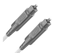 EMK Câble audio optique, câble Toslink numérique à fibre optique pour barre de son, téléviseur, home cinéma et plus encore (1,5 m, coton tressé Toslink, blanc)