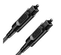 EMK Câble Audio Optique Numérique Toslink [4 m] - Fibre Optique SPDIF Haute Performance - Nylon Tressé Résistant pour Home Cinéma, TV, Soundbar, PS4, Xbox, Lecteur Blu-Ray (Noir)