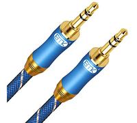 EMK Câble auxiliaire auxiliaire en nylon tressé 3,5 mm pour voiture, maison, haut-parleur, iPhone, iPod iPad, casques, Sony Beats, Echo Dot et plus encore. 16Ft/5Meters