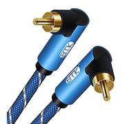 EMK Câble de Subwoofer, Câble Coaxial Numérique Cinch Câble Audio Plaqué or RCA pour Subwoofer, Récepteur AV, Amplificateur, Home Cinéma (Double 90 Degrés RCA Câble, 5Ft/1,5M)