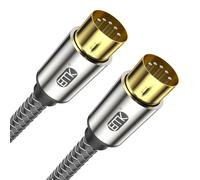 EMK Câble MIDI en nylon tressé à 5 broches compatible avec clavier MIDI, synthétiseur, multi-effets de guitare, sampler, carte son externe, mixeur audio, amplificateur audio (1 pièce, 0,5 m)