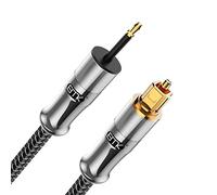 EMK Câble Mini Toslink, Câble Optique Audio Numérique,Toslink vers Mini Toslink, 3.5mm Cable Spdif Fibre Optique, Câble Optique pour Barre De Son (4M, Toslink optique vers mini Toslink, Argent)