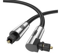EMK Câble Optique Audio 90 Degrés Câble Toslink Câble pour Home Cinéma,Télévision,Barre de Son,Console de Jeu,Lecteurs Blu-ray,Enceinte,Projecteur,Amplificateur (1,5Mètres)