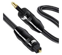 EMK Câble Optique Mini Toslink vers Toslink Adaptateur Toslink 3,5(Non AUX) Câble Audio Optique Cable Optical S/PDIF plaqué or pour Barre de son, Chromecast Audio, TV (1 m)