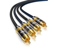 EMK Câble RCA, 2RCA mâle vers 2RCA mâle, câble audio stéréo, câble d'interconnexion pour home cinéma, HDTV, amplificateurs, systèmes Hi-Fi (1 m)