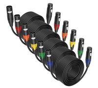 EMK Câble XLR de 10 m (6 couleurs) - Cordon de microphone équilibré mâle vers femelle, câble audio blindé à 3 broches avec connecteurs colorés - Durable pour studio, table de mixage, amplificateur