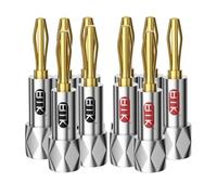 EMK Cosses Banane à Serrage Sécurisé Dorées à l'Or 24K - Connecteurs Fermés pour Câbles Enceintes, Home Cinéma, Ampli, Récepteur A/V et Prises Murales(10 Pièces)